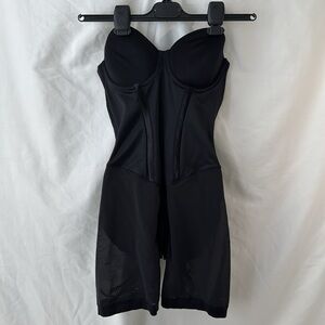 Flexees black one piece strapless shapewear 34 B.